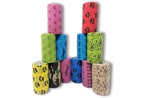 LisaCare Bandage selbsthaftend 10cm x 4,5m | 12er-Set Bunter Motiv-Mix | Kohäsiver Wund-Verband | elastisch, dehnbar, ohne Kleber (Motiv-Mix unisex)