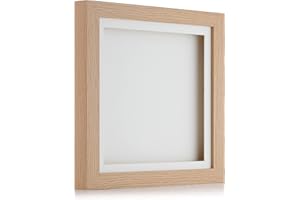 PICTURE FRAMING DIRECT Oak Effect 3D Deep Box Picture Frame Display Memory Box For Medals Memorabilia Flowers etc (40x40cm)