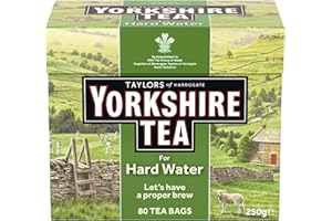 Yorkshire Tea Pour l'Eau Dure - Thé Anglais Noir, Fort et Rafraîchissant pour les Zones où l'Eau est Dure - Approvisionnement Responsable - 80 Sachets