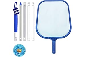 MY GARDEN OUTDOOR LIVING My Garden Extendable Telescopic Swimming Pool Leaf Skimmer Spa & Hot Tub Leaf Skimmer With Fine Mesh & Comfortable Grip Handle Deep Bag Scoop For Cleaning Leaf Pollen Silt Extends Up To 148CM