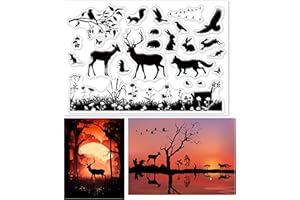 GLOBLELAND Timbro Silicone Animali Timbri Trasparenti Animali Selvaggi Timbri Journaling in Silicone Trasparente per la Creazione di Biglietti e Decorazioni per Scrapbooking