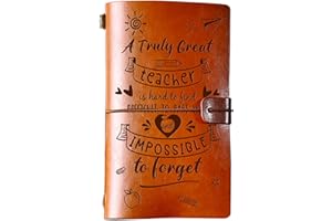 TheGiffter Teacher Gifts for Women Men, Thank You Teacher Leather Journal Gifts, Teaching Assistant Appreciation Gift, Gift for Best Teacher End of the Year（A6,12x20cm