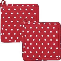 Rote Mohnblumen-Topflappen – 2er-Set Aus Baumwolle Für Heiße Töpfe
