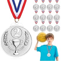 12 Médailles Enfants Or Avec Rubans - Pour Sport, Compétition Et Récompense - 5cm