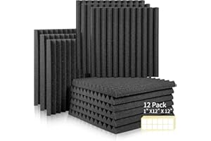 PAAUZOENG 12 paquetes de paneles acusticos 30 x 30 x 2.5cm, aislante acustico para el estudio de grabación insonorizacion acustica pared sonido que reducen el eco de la reverberación para techo en el hogar