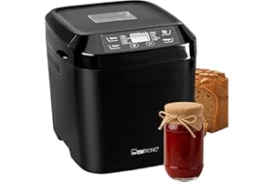 ‎CLATRONIC Clatronic® Brotbackautomat - frisches Brot zu Hause selber backen | automatische Zubereitung & Warmhaltefunktion | Backautomat mit Timer | einfache Bedienung über Display | 12 Backprogramme | BBA 3774