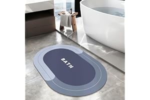 SOLIC Tappeto bagno,Asciugatura Rapida Antiscivolo Tappetino Bagno Assorbente,Tappetino da Bagno Antiscivolo Lavabile per Doccia, Cucina (Blu, 43x80cm)