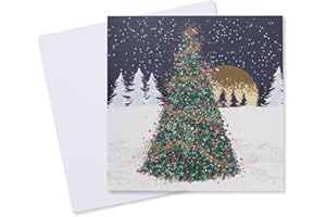 MACMILLAN CANCER SUPPORT Macmillan Gold Moonlit Tree Charity Christmas Card - 10 Pack