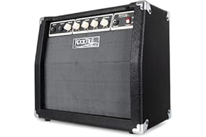 Rocktile BA-30 Jaco Basscombo 30W - Amplificador Combo para Bajos Activos y pasivos - Altavoz 10" - Ecualizador 3 Bandas con Presence - Potencia 30W RMS - Color Negro.