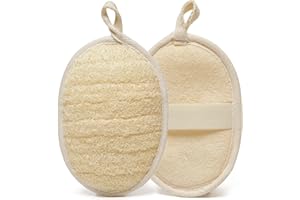 EMLSTYLE Natürlicher Luffa Schwamm Peeling Körper Wäscher Peeling Loofah Pad für Damen und Herren,Geschirrspülen Luffa (2 Stück)