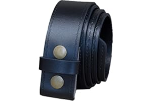 Ashford Ridge Real Leather Press Stud Snap On Belt 40mm Wide Black or Brown