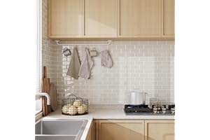 Yoillione Upgrade Dickere 3d Fliesenaufkleber Aufkleber für Bad Küche, Klebefliesen Vinyl Fliesen Selbstklebend Fliesenfolie, Weiß PVC Metro Fliesen Selbstklebend (10, Light coffee)