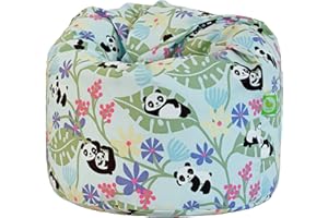 BEANLAZY Bean Lazy ® 100% Cotton Large Light Blue Panda Bean Bag with Filling