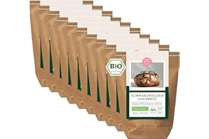 Bio Schwarzwälder Landbrot Brot Backmischung - Brotbackmischung für rustikales Brot - auch für Brotbackautomat geeignet - Bake with Love - (10er Pack)