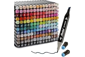 168 Couleurs Marqueurs Feutres à Alcool Permanents Marqueur Kit, Alcool Double Pointe Alcool Professionnel Twinmarkers Créatif pour Débutants Graffiti DIY Art Esquisse