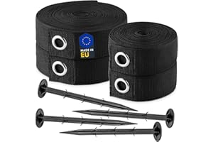 Clever Leon Kit da Rete da Badminton - Tennis - Pallavolo da Spiaggia - 6,5 x 0,75 m - Linee Campo 6x12 - Kit di Fissaggio - Parent