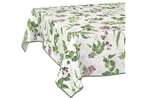 Vaxduk bordsduk tvättbar, lättvårdad vattenavvisande lotuseffekt trädgårdsbordsduk lavenanda 160 x 120 cm med fåll (kantad