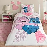 Ta&ccedil; Lisanslı Disney Lilo & Stitch &Ccedil;izgi Film Karakteri Pamuk Nevresim Takımı, &Ccedil;ok Renkli, Tek Kişilik