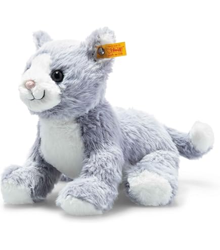 Zwarte Kat zwart-wit knuffel 46 cm - levensechte pluche dieren - Hansa