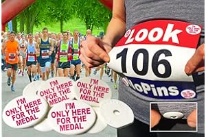 EventClip X 4 - I’m Only Here for The Medal. Bib Clips, Snap-Lock for Securing Running and Cycling Numbers. Made with Recycled Plastic (The Original Est 2012).