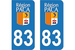 supstick 2 STICKERS AUTOCOLLANT PLAQUE IMMATRICULATION DEPT 83 Provence-Alpes-Côte d’Azur