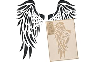 NAKLEO Stencil per Pittura 43x64cm, Ali di Angelo Animale Modello per Pareti Grandi Dimensioni, Plastica e Riutilizzabile Fai Da Te Artigianato Decorazioni Casa, Muro Legno Tessuto Mobili