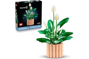 LEGO Botanicals Friedenslilie - Kunstblumen Set mit Zimmerpflanzen für Erwachsene - inkl. künstlicher weißer Blüten & Knospen - DIY Deko für Wohnzimmer oder Schlafzimmer - Geschenk für Frauen - 11504