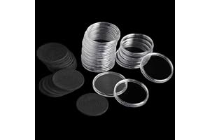 Uncle Paul 20 set 46 mm myntkapslar med 6 storlekar (18/23/28/33/38/46 mm) justerbart skyddande skumpackning mynthållare fodral för myntsamling DC0338