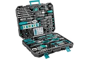 TLGREEN Home Tool Kit 198 Pieces, Repair Hand Tools Set,Complete General Precision DIY Tools for Handyman & Men Women & College Students & Beginner with Storage Case