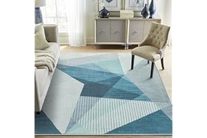 ASIinnsy Tappeto Salotto Moderno Geometrico Astratto Tappeto Soggiorno Pelo Corto Blu Morbido Antiscivolo Tappeti Salotto Grandi Camera da Letto Grigio Home Decor (200 x 250 cm, Grigio Blu)