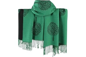 World of Shawls WINTER WARMER Reversible Thick Long Mulberry Tree Print Fashion Scarf Blanket Wrap