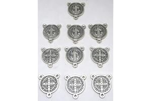 GTBITALY 68.248.30 Croisière de Saint Benoît pour chapelet en argent galvanisé pour 10 pièces, mesure 2 cm