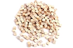 MEUKCEZ 400 Pcs Cubos de Madera 1x1x1cm para Manualidades DIY, Bloques Cuadrados de Madera Natural para Pintura, Decoración y Artesanía, Perfectos para Eventos Rústicos y Creaciones Personalizadas
