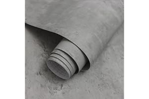 Timeet Folia samoprzylepna, efekt betonu, tapeta samoprzylepna, 40 x 1000 cm, folia dekoracyjna, wygląd cementu, szara folia do mebli, mata, okładzina ścienna, folia cementowa, na ścianę i meble