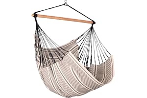LA SIESTA® Habana - Chaise-Hamac Bio en Coton Comfort, Rotation à 360°, Design Courbé, Fabrication Colombienne - Zebra, Comfort avec Fixation