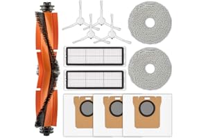 COWINORY (12 Piezas) X20+ Kit De Accesorios Compatibles Con Xiaomi X20+/ X20 Plus/ 1S/ S20 Plus/ S20+/ X10+/ X20 Pro:1 Cepillo Giratorio, 4 Cepillos Laterales, 3 Bolsas Para El Polvo, 2 Filtros Hepa y 2 Mopas