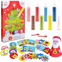 Sabbiarelli Album Presepe 3D – 5 Fogli Adesivi Da Colorare Con Sabbia – Lavoretto Natale Per Bambini 8+ – Made In Italy