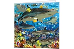 3D LiveLife Kartka okolicznościowa - Reef Reef firmy DeluxeBase. Kolorowa soczewkowa karta 3D rekina na każdą okazję i wiek. Oryginalna grafika licencjonowana przez Renomowany artystę, David Penfound