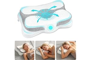 VIEWALL Cuscino Cervicale Ergonomico per Cuscino Memory Foam per Chi Dorme di Lato,Cuscino per Supporto Collo per Sollievo dal Dolore Collo e Alle Spalle,Cuscino Lattice con Fodera Traspirante per Cuscino