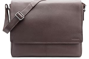 LEABAGS Leder Umhängetasche Herren & Damen I Messenger Bag mit Schultergurt I Echtleder Laptoptasche bis 15 Zoll I Schultertasche I Arbeitstasche I Tragetasche I Handtasche