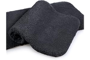 VANZAVANZU Alfombra de Baño 2 Piezas Antideslizante Alfombrilla de Baño Espesa Absorbente Alfombra de Ducha Ultra Suave Alfombrillas para Baño Mullido Microfibra - 50 x 80cm (Negro)
