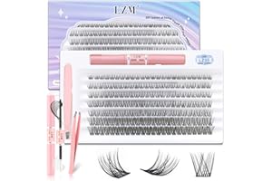 LZM Zestaw przedłużek do rzęs, 168 sztuk, 8-16 mm, zestaw do przedłużania rzęs, D Curl, naturalne cienkie rzęsy, z pojedynczymi rzęsami, klejenie i uszczelnienie (LZ05-D Curl Mix)