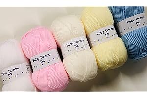 BABYDREAM 5 x 100g Baby Dream DK, Double Knitting Baby Yarn/Wool (5 x 100g Mixed Pack)