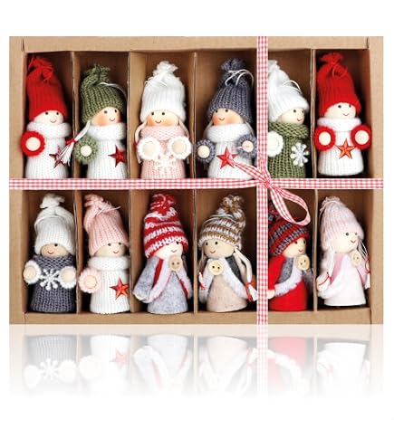Lot De 20 Pendentifs Anges De Noël En Bois - Décoration Sapin 8x6 Cm, Avec Ficelle, Multicolore