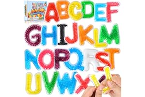 Richtim 26 Alphabet Sensory Water Beads for Kids, ABC Learning Sensory Toys for Preschool Toddlers 3 4 5 6 Years Old, Alphabet Letter Sensory Bead Toys Bean Bags Toy for Kids Autistim Anxiety Relief