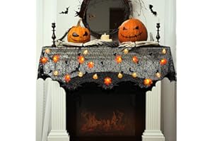 YUMCUTE Luce Foglia D'acero Zucca e Panno Per Camino Di Halloween Decorazioni, 3D Zucca Luci della Stringa di interni ed esterni