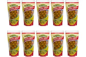 ‎FEINKOST DITTMANN Feinkost Dittmann Gefüllte Oliven aus Spanien - Grüne Olivenfrucht mit Paprikapaste aus Spanien - wiederverschließbarer 270g Beutel, 10er Pack - Ideal für Tapas, als Snack uvm.