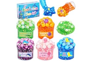 Ltteaoy Kit Slime Cristallo 5 Pezzi,Non Appiccicoso e Super Morbido Giocattolo Antistress per Bambini,Set di Slime per Ragazzi e Ragazze 6-12 Anni,Regalo Perfetto per Compleanno,Natale,Pasqua