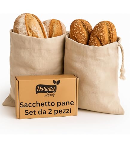 Confezione da 2 sacchetti riutilizzabili in cera d'api per pane fatto