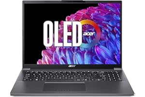 Acer Aspire 16 A16-71M-59ZC, Ordinateur Portable 16" WUXGA+ IPS OLED 120 Hz, PC Portable (Intel Core Ultra 5 115U, RAM 16 Go, SSD 512 Go, Intel Graphics, Windows 11 Home) Clavier AZERTY, Gris